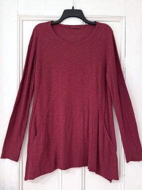 CUT-LOOSE Tunic, M, Wonderful Color & Fabric, 70% Cotton & 30% Linen, Red!